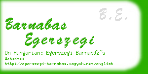 barnabas egerszegi business card